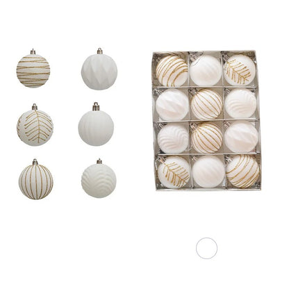 12-teiliges Weihnachtskugel-Ornament-Set aus Samt