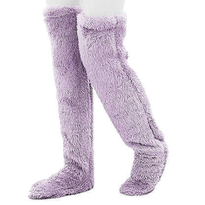 Kuschelige Overknee Fleece Socken