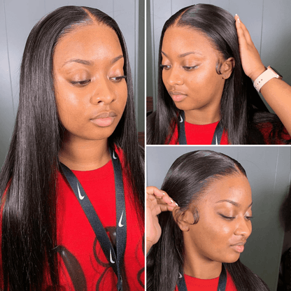 EternaSilk Wig | Super Natural Hairline Silky Straight Glueless 13x4 Frontal Lace Wig Human Hair Pre-Cut Lace