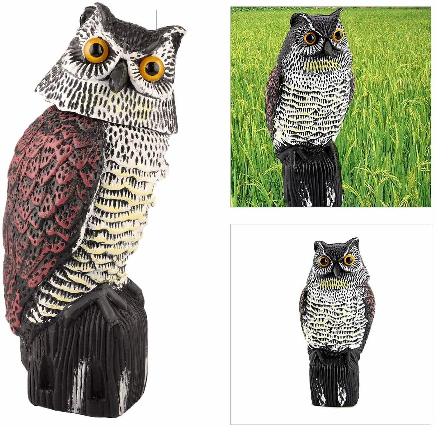 ScareOwl™ - Rotating Head Owl Decoy - Rotating Head Owl Keeps Watch! [Last Day Discount]