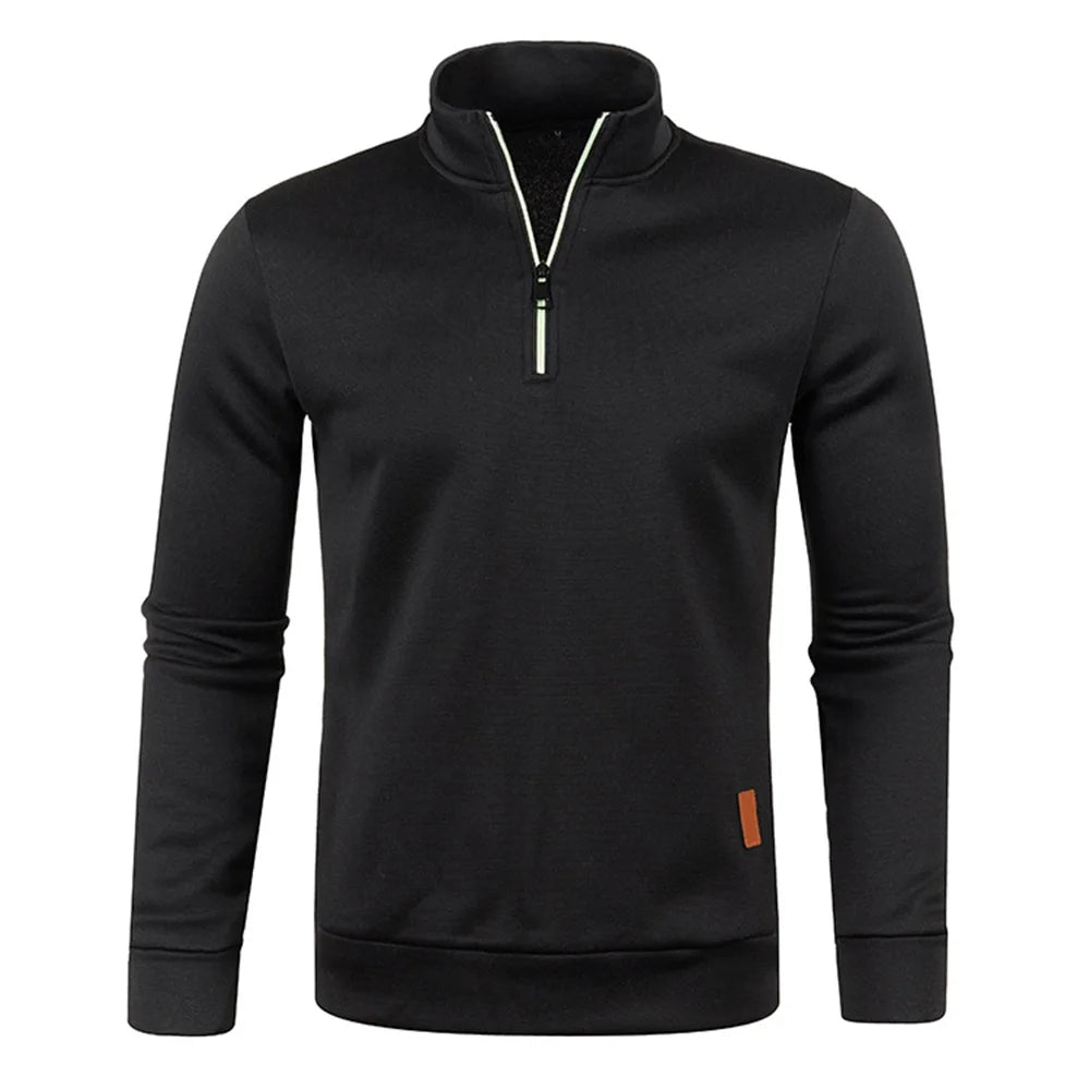 Dickeres Pullover-Sweatshirt mit halbem Reißverschluss für Männer