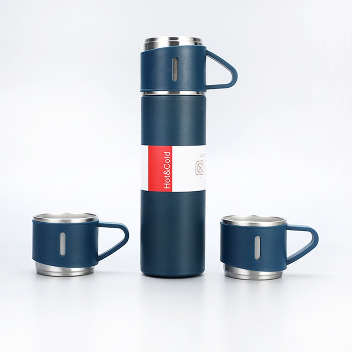 Thermo-Reiseflasche & Becher-Set