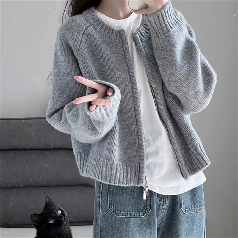 Einheitsgröße | Glatte & Weiche Strickjacke