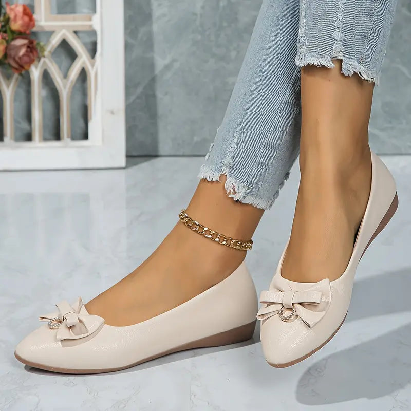 Sellie - Comfortable, elegant slip-on loafers with bow (Last day discount)