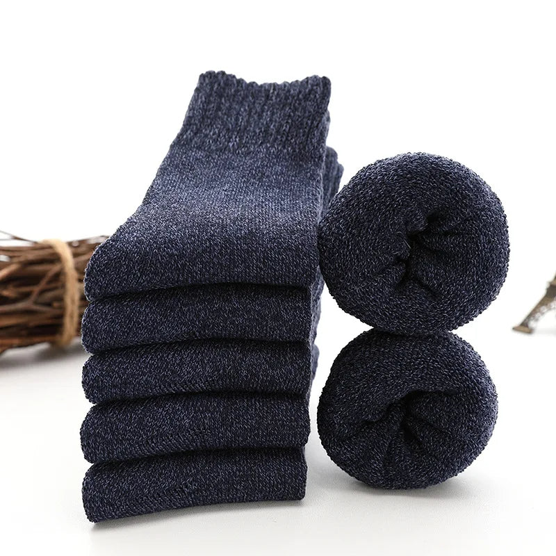 5 Paar Thermosocken aus dicker Wolle