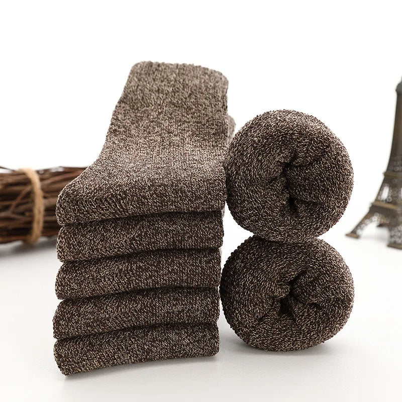 5 Paar Thermosocken aus dicker Wolle