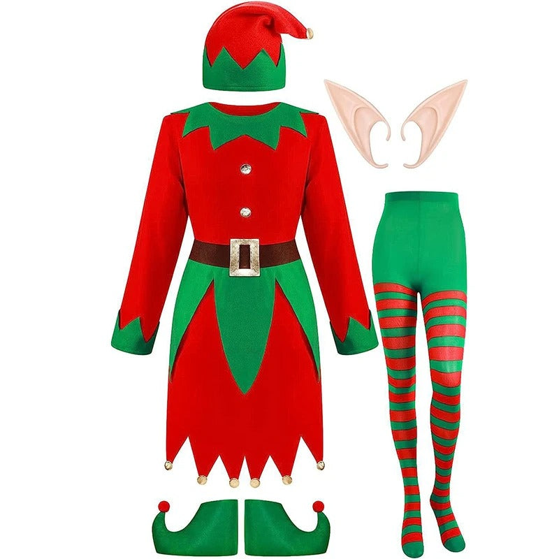 Weihnachtliches Elf-Kostüm-Set für Damen