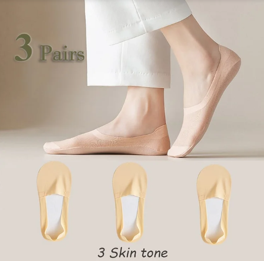 SilkyHeels - Breathable Non-Slip Invisible Silk Socks [Last Day Discount]