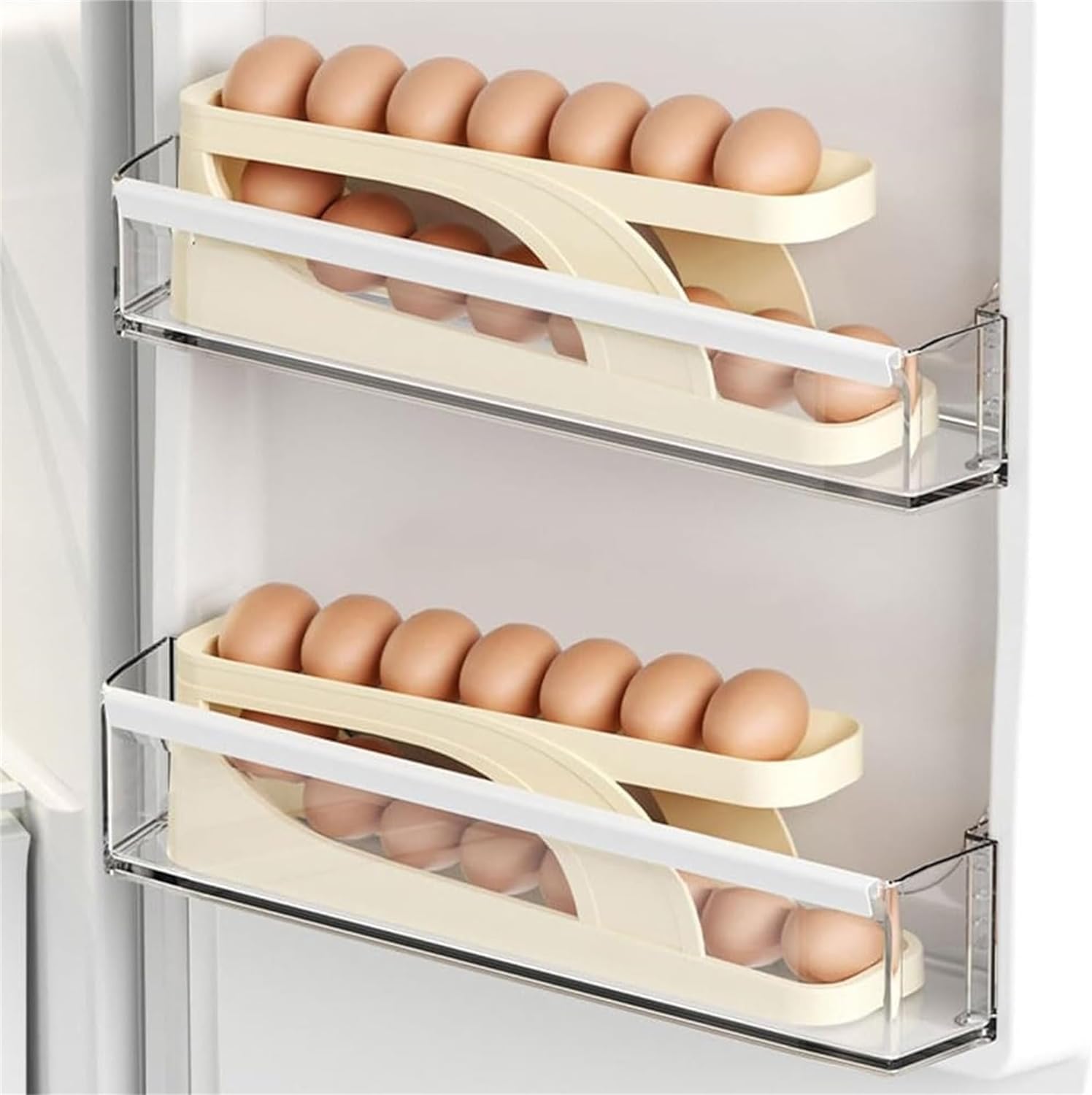 EggRack™ - Automatischer Roll-Up-Eierspender mit Doppelschicht