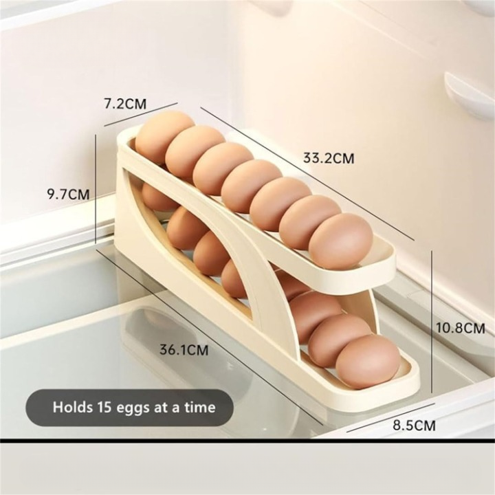 EggRack™ - Automatischer Roll-Up-Eierspender mit Doppelschicht