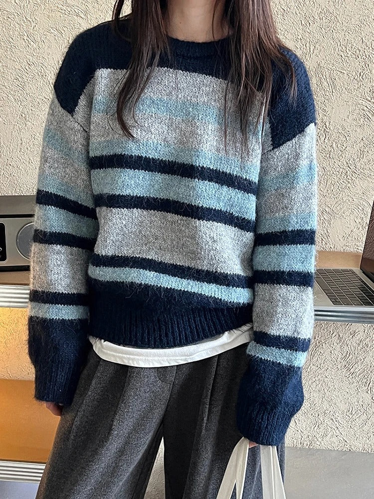 Gestreifter Strickpullover