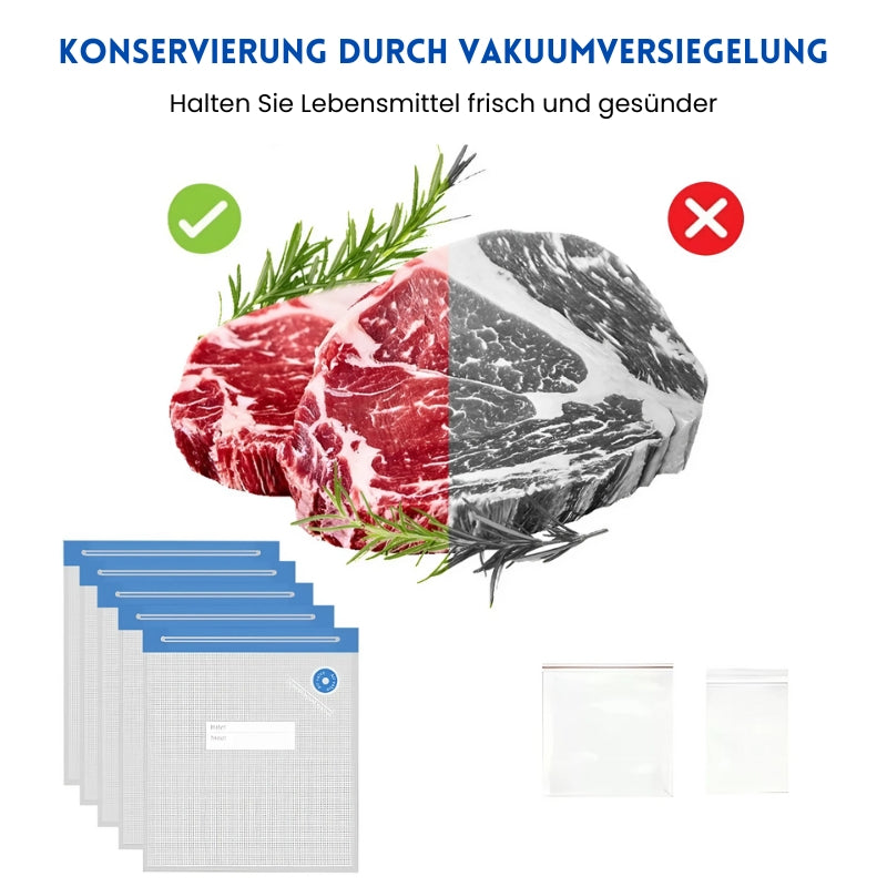 VakuumPro - Strapazierfähiges BPA-freies Vakuumversiegelungsgerät mit Versiegelungsbeuteln (Letzter Tag Rabatt)