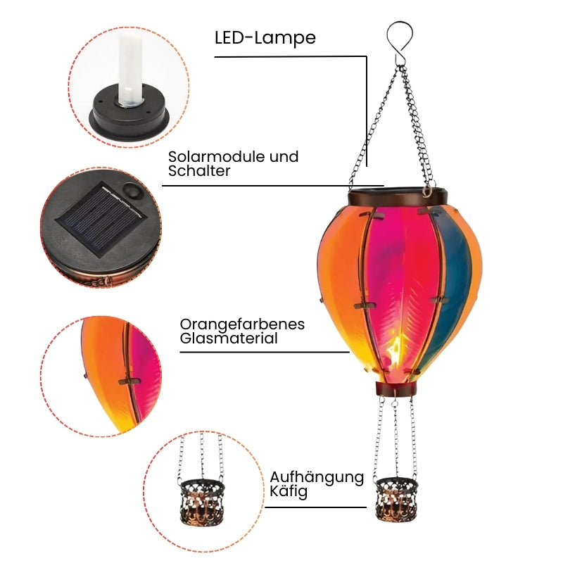 SolarLatern - Heißluftballon mit Flammeneffekt