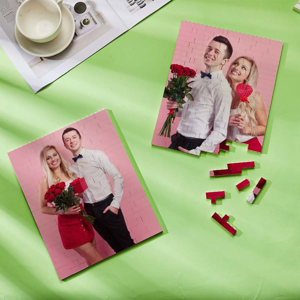 Giftofloves | Personalisierte Backstein-Puzzles Foto Block Geschenke für Liebende