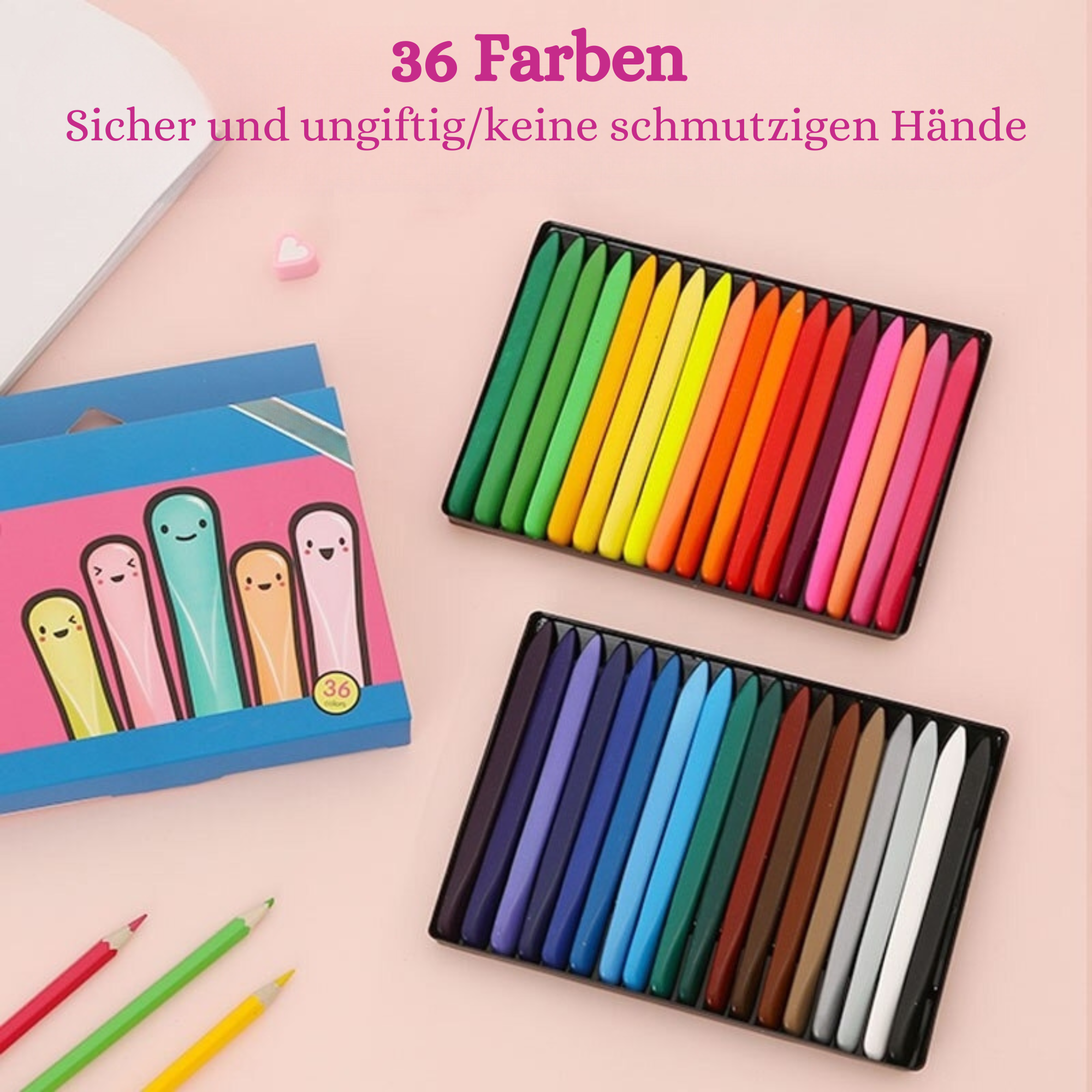 Crayonel - 36 Farben dreieckige Buntstifte