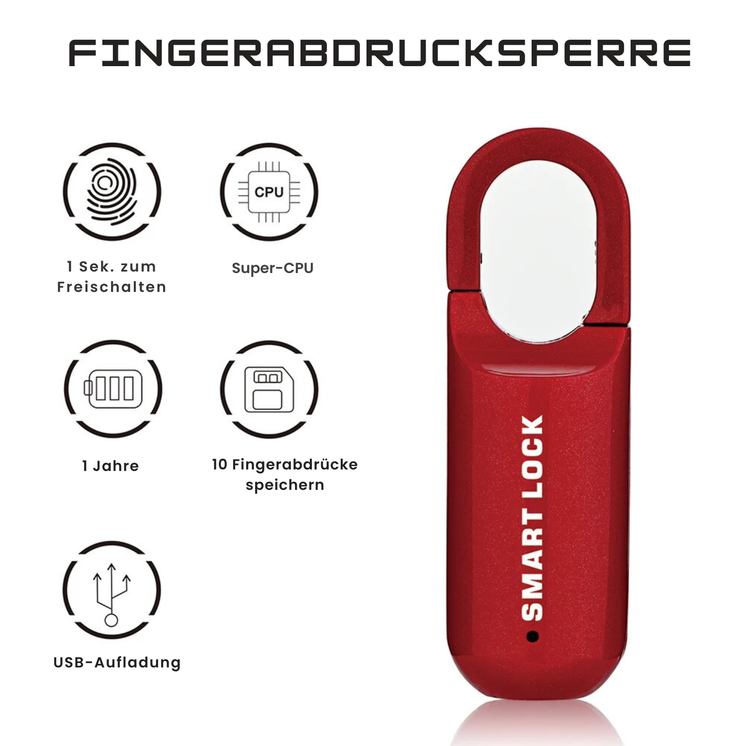 Smart Lock Fingerabdruck-Vorhängeschloss