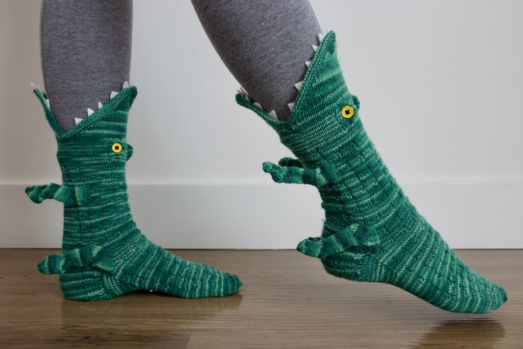 Crocky™ -  Gestrickte Socken mit Krokodil [Letzter Tag Rabatt]