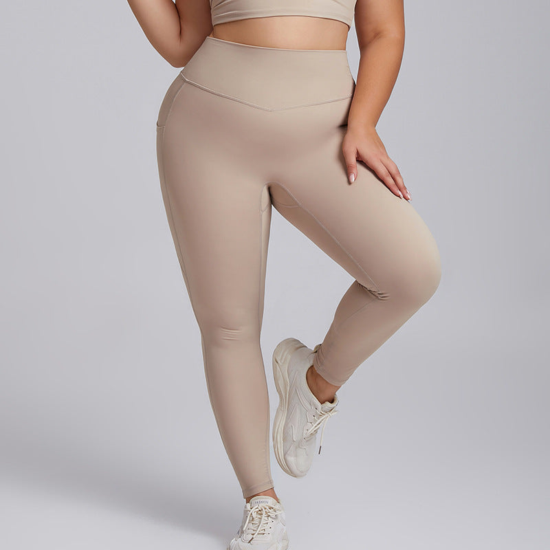 High-Waist Fitness-Yoga-Hose mit Taschen