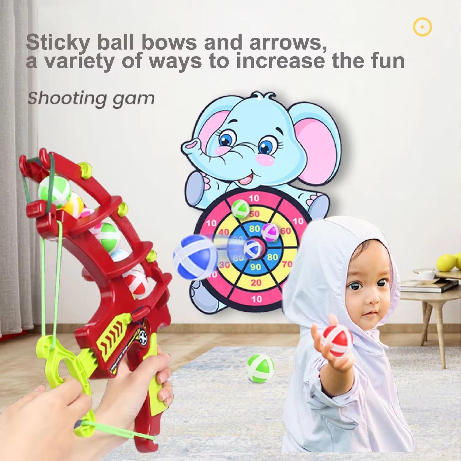 SlingShot | Sticky Ball Dartscheibe mit Schleuder