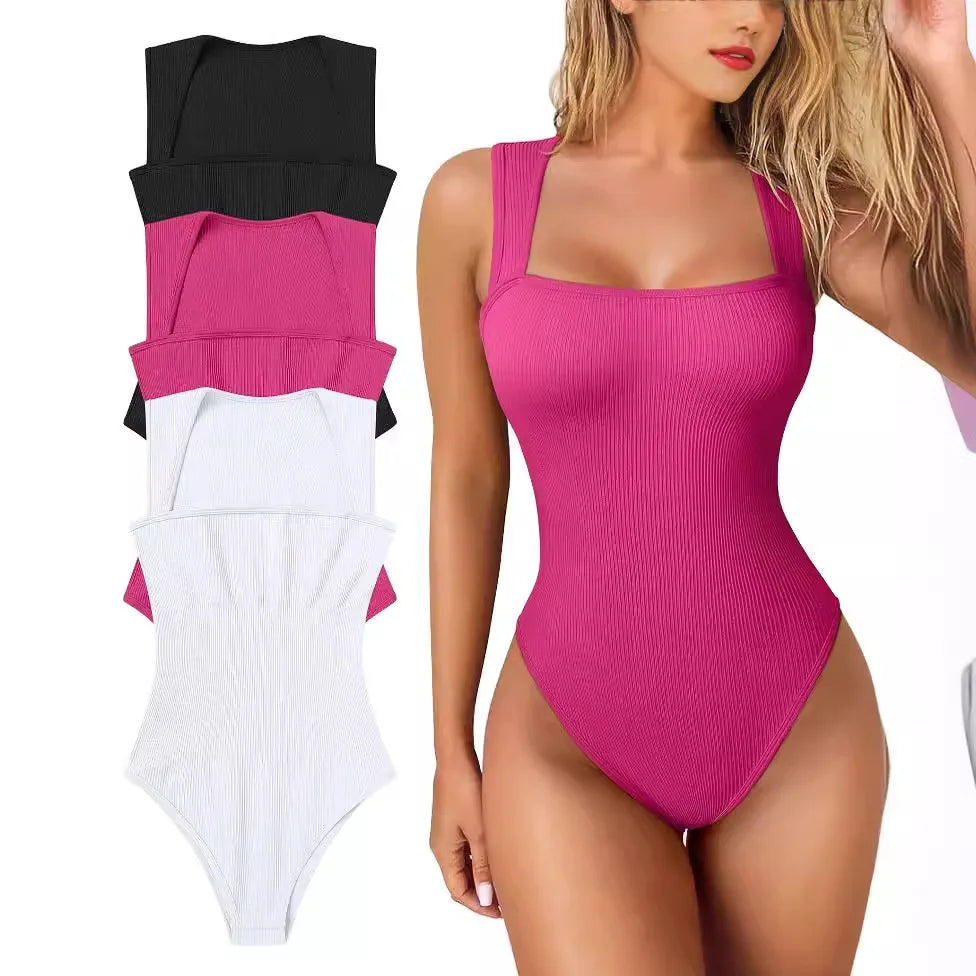 ÄrmelloserJumpsuit - Body mit quadratischem Ausschnitt