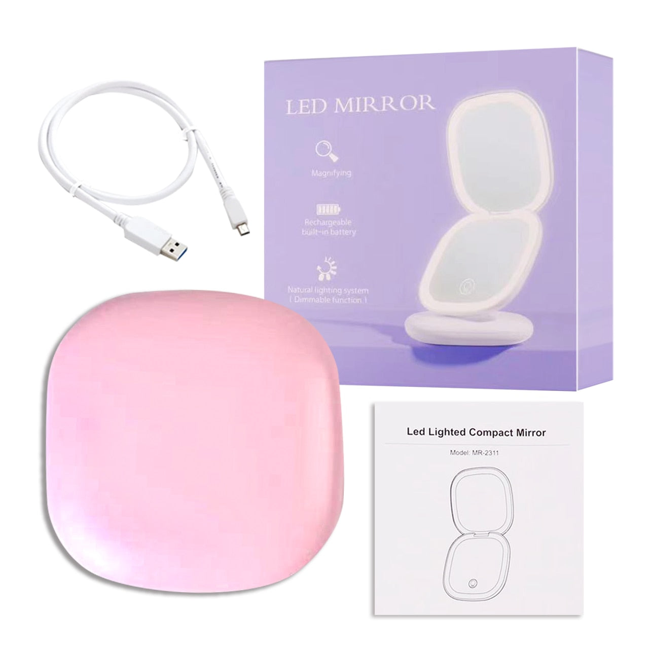 PocketVanity™ - USB-aufladbarer kompakter LED-Makeup-Spiegel [Letzter Tag Rabatt]