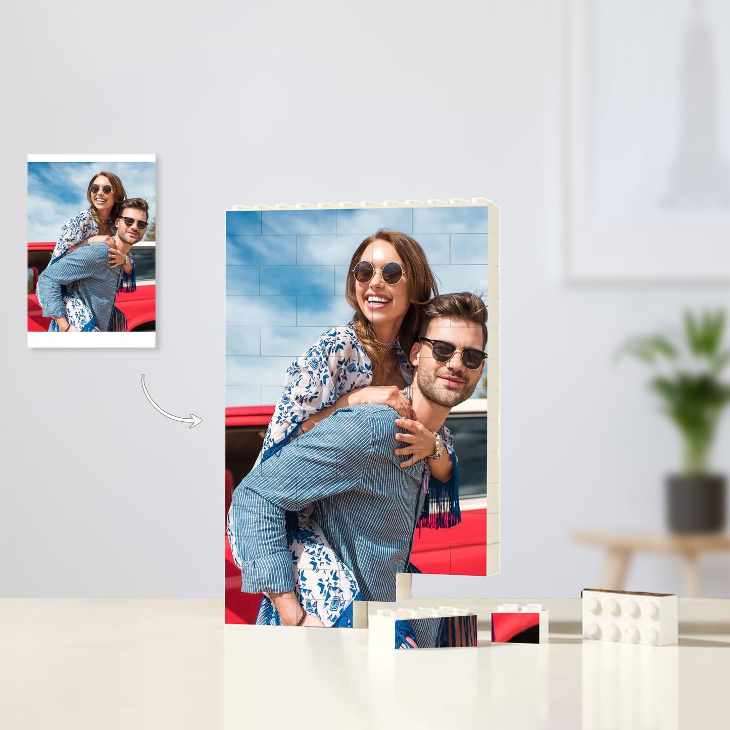 Giftofloves | Personalisierte Backstein-Puzzles Foto Block Geschenke für Liebende