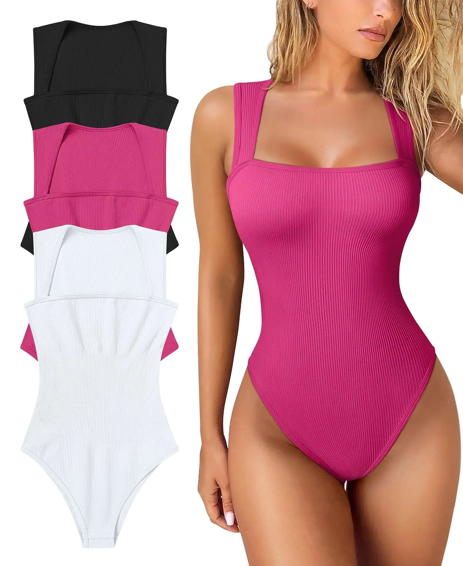 ÄrmelloserJumpsuit - Body mit quadratischem Ausschnitt