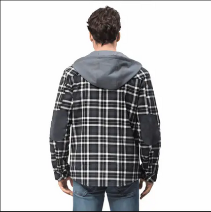 Fleece Gefutterte Jacke mit Flanell-Muster