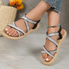 Yonda - Glitzer Flache Sandalen Sommer Crisscross Strap [Letzter Tag Rabatt]