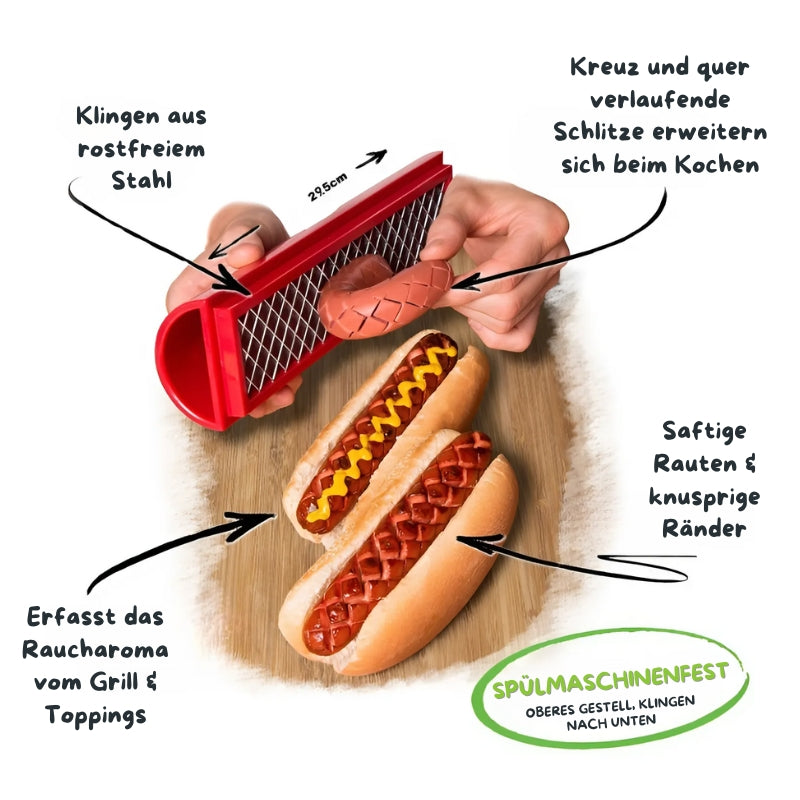 WurstSchneide - Effizienter Hot Dog Slicer Schneidegerät für BBQ-Würste