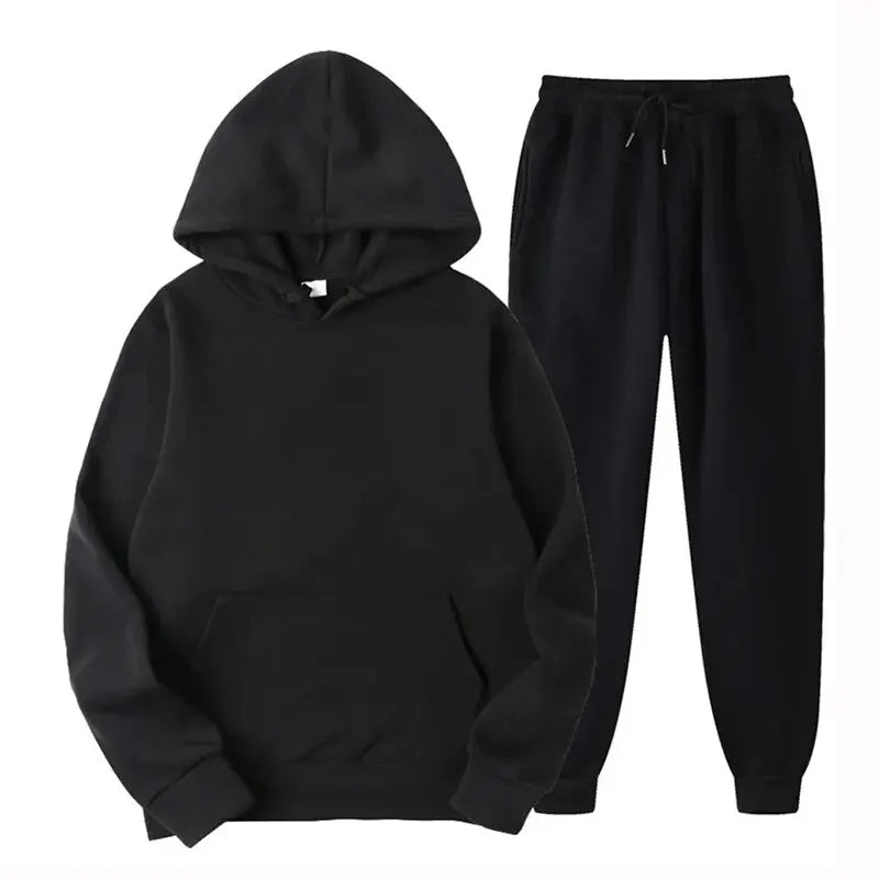 Basic Herren-Kapuzenpulli und -Hose im Set