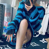 Gestreifter Oversize-Strickpullover für Damen