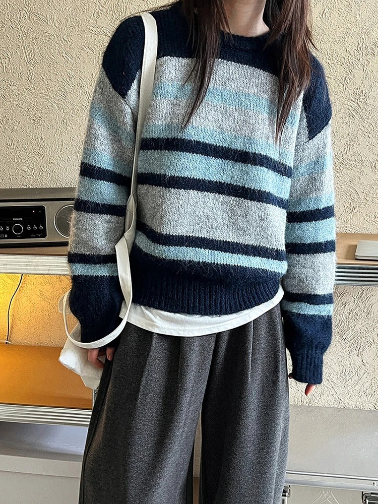 Gestreifter Strickpullover