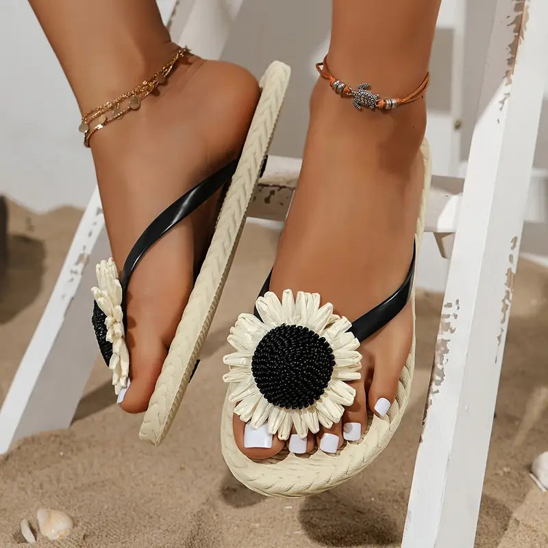 Brit - Bright Sunflower Beach Slippers [Last Day Discount]