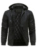 Hugo - Herren Leder-Winterjacke mit Kapuze