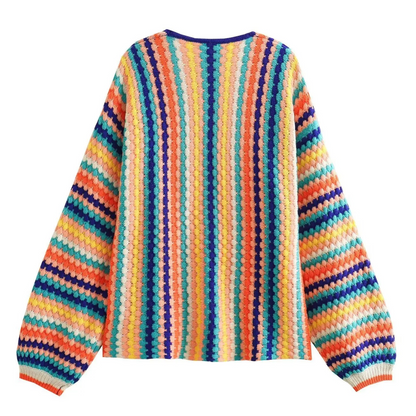 Regenbogen-Häkel-Festivalpullover