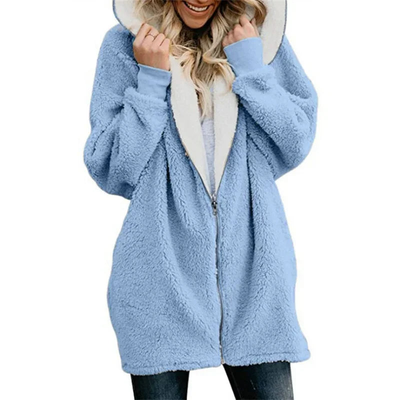 Winter-Fleece-Hoodie-Pullover für Damen