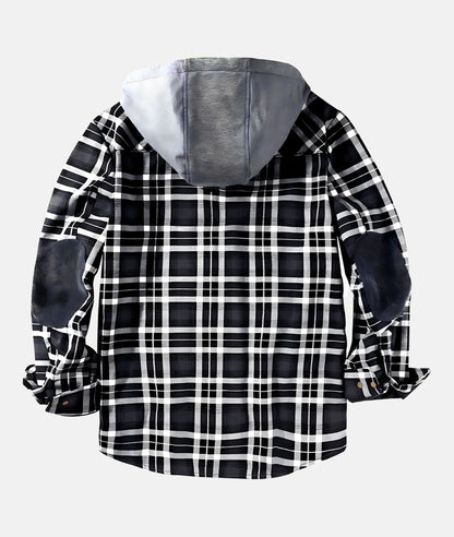 Fleece Gefutterte Jacke mit Flanell-Muster