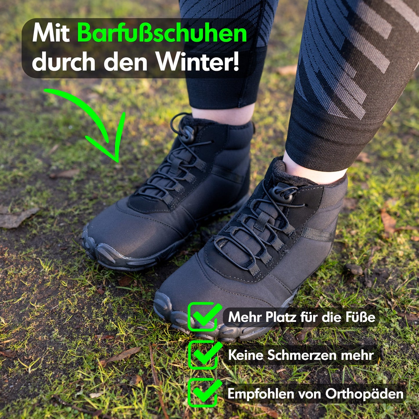 Wasserfester Winter-Barfußschuh für Damen und Herren