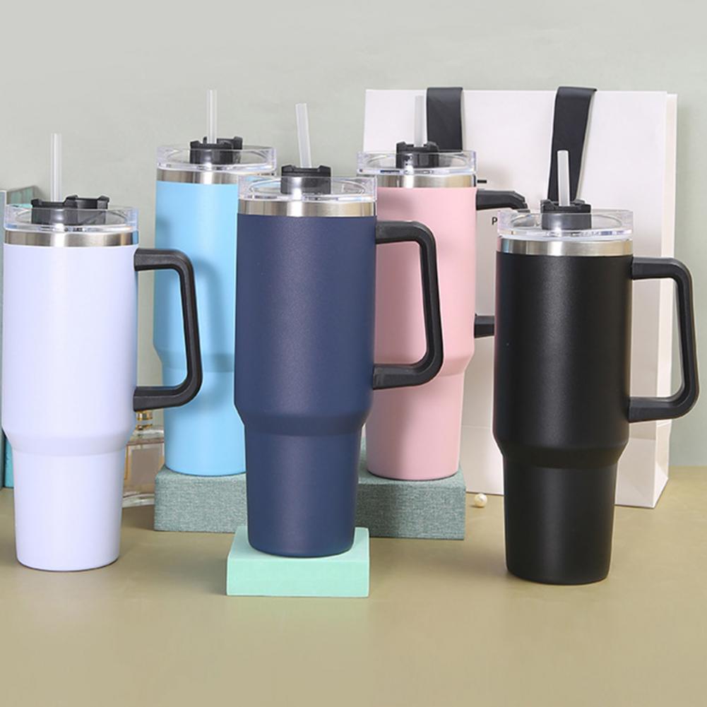 ThermoBottle™ - Strohhalm-Wasserflasche mit tragbarem Griff