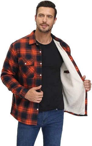 (50% Rabatt) Erichy™ - Herren Fleece-Hemdjacke aus kariertem Flanell [Letzter Tag Rabatt]